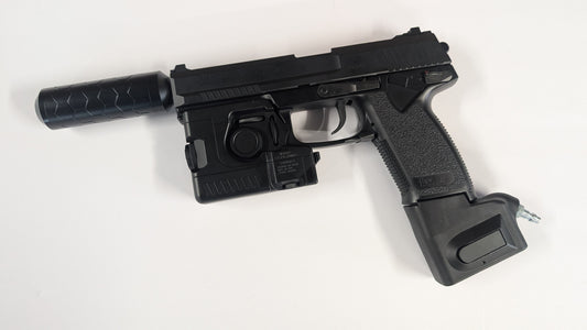 Pre Upgraded | Hadron | Sniper Mechanics | Tokyo Marui MK23 Airsoft SOCOM Fixed Slide Full Set Green Gas Pistol